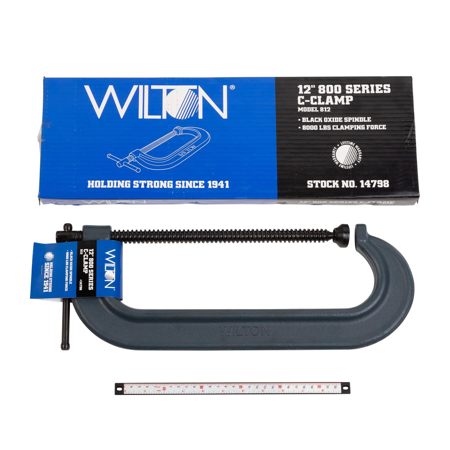 C-Clamp Wilton, 12" Opening, 3-7/8" Throat, 8000 Lbs. Clamping Force (Model 812)