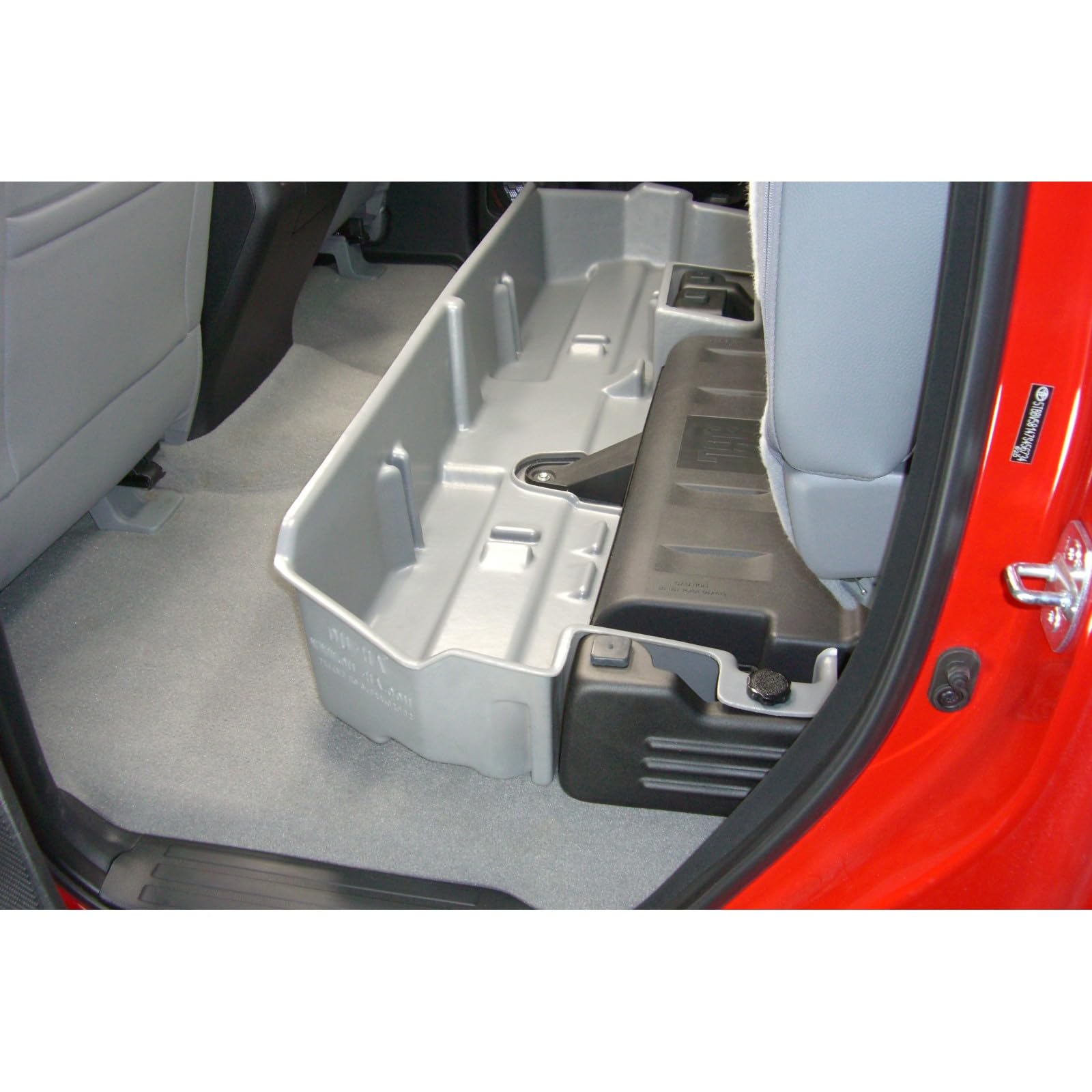 Under Seat Storage DuHa 60061 fits 2007-2021 Toyota Tundra Double Cab with a Factory Subwoofer | Black Heavy-Duty Back Seat Organizer | Includes Dividers