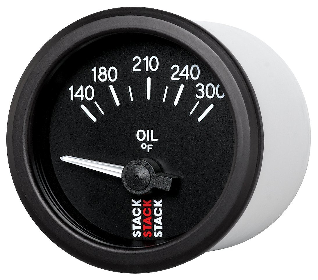 Stack 52mm ST3210 Black 1/8" NPTF 140-300°F Electric Oil Temperature Gauge