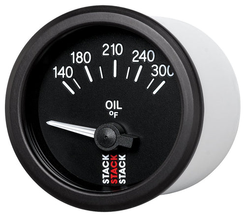 Stack 52mm ST3210 Black 1/8" NPTF 140-300°F Electric Oil Temperature Gauge