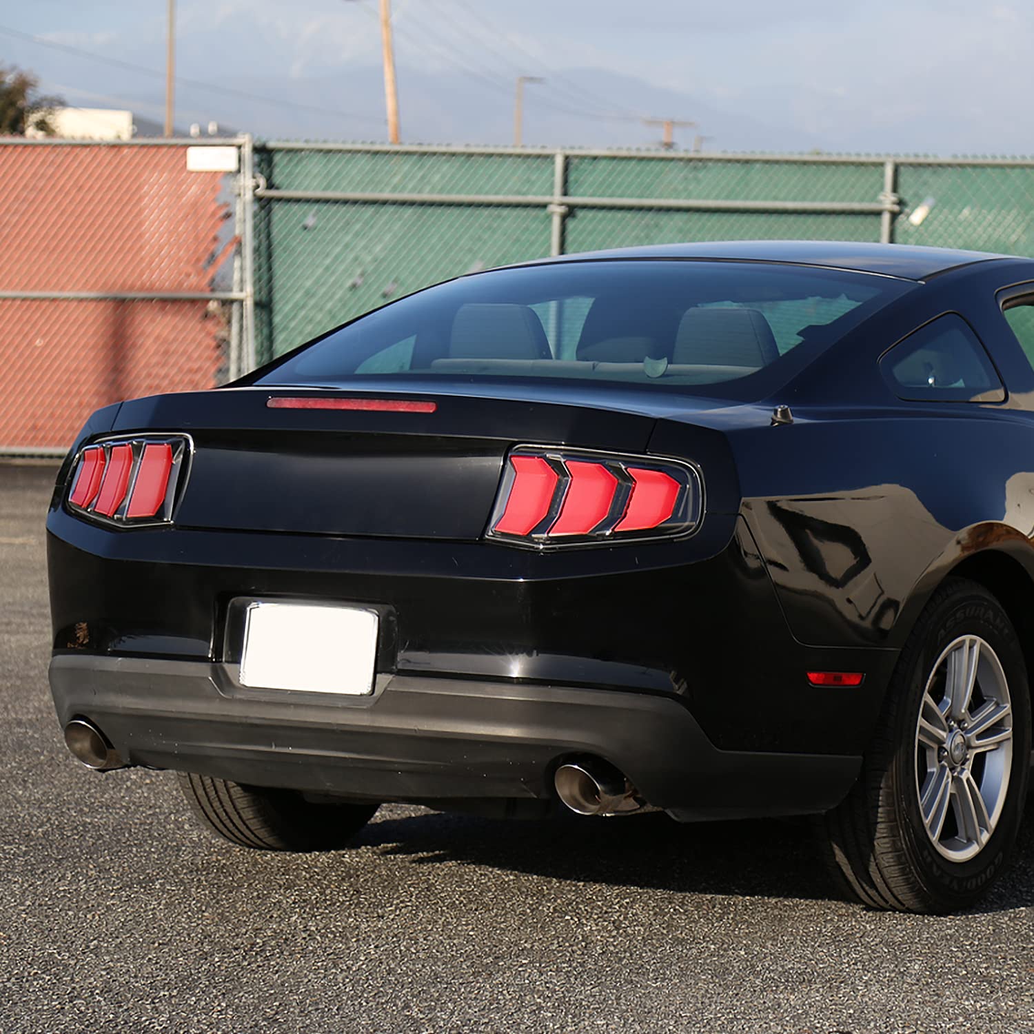 Black Tail Lights w/Red Sequential LED Turn Signal SPEC-D TUNING Compatible with 2010-2012 Ford Mustang, Left + Right Pair Assembly