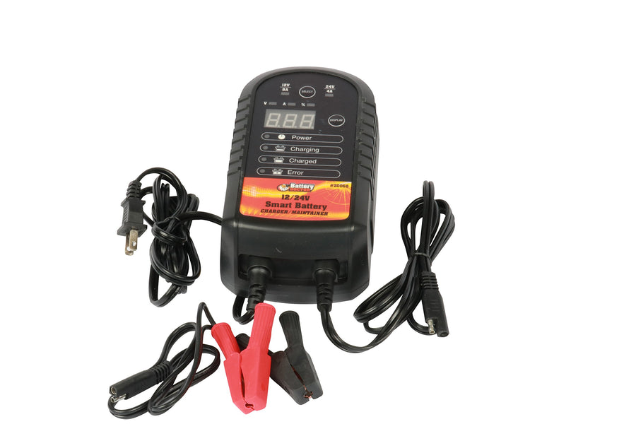 Battery Doctor WirthCo 20068 Black CEC Certified Smart Battery Charger and Maintainer (12V to 24V, 4 Amp to 8 Amp)