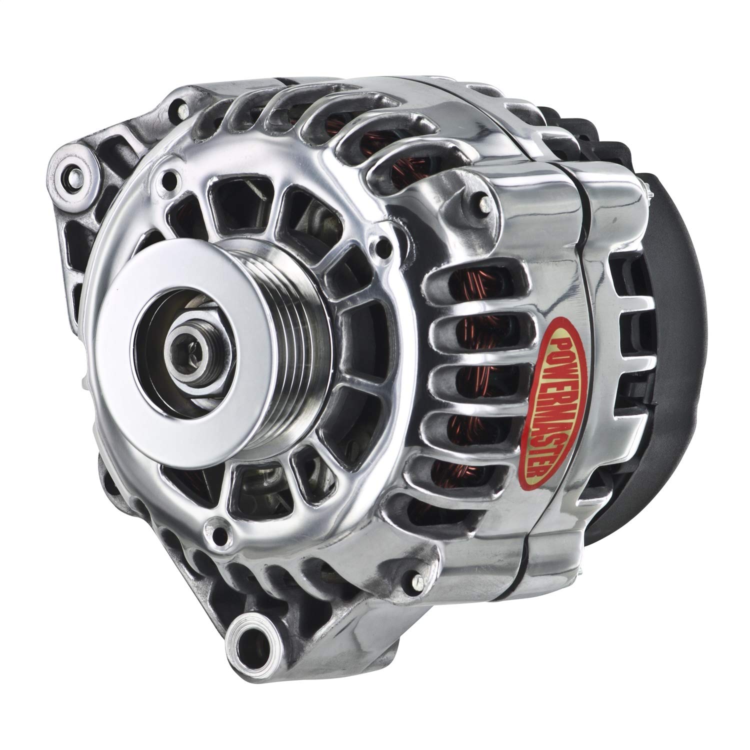Alternator Powermaster 682081 (GM CS130D Polish 165A 6 grv Pulley Offset Left Mtg 1-Wire or OE Hookup), 1 Pack