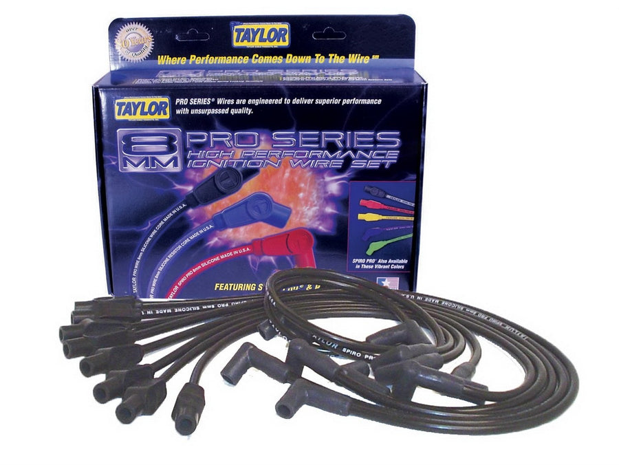 8mm Taylor Cable Spiro-Pro custom 8 cyl black 74076