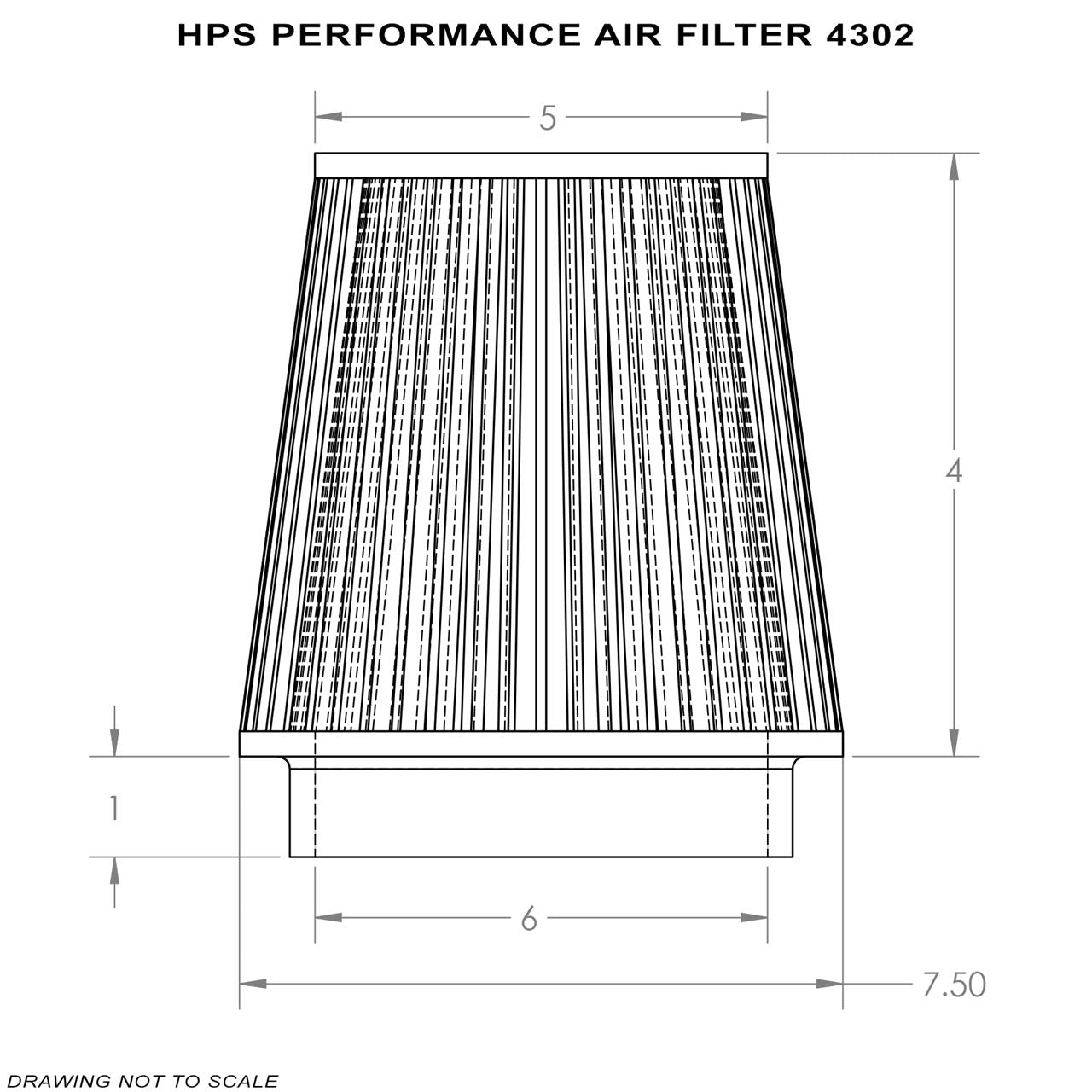 Performance HPS Air Filter 6" ID, 4" Element Length, 5" Overall Length