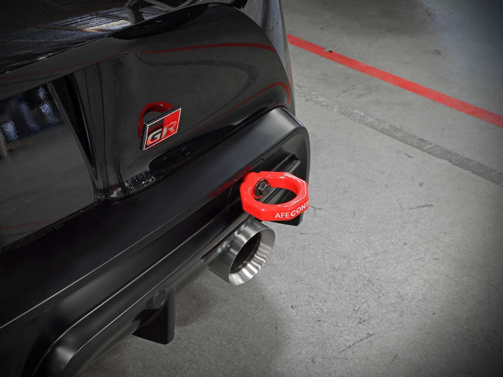 aFe Control Tow Hook, Rear, Red, for 2020-2021 Toyota GR Supra (A90) aFe Power 450-721002-R