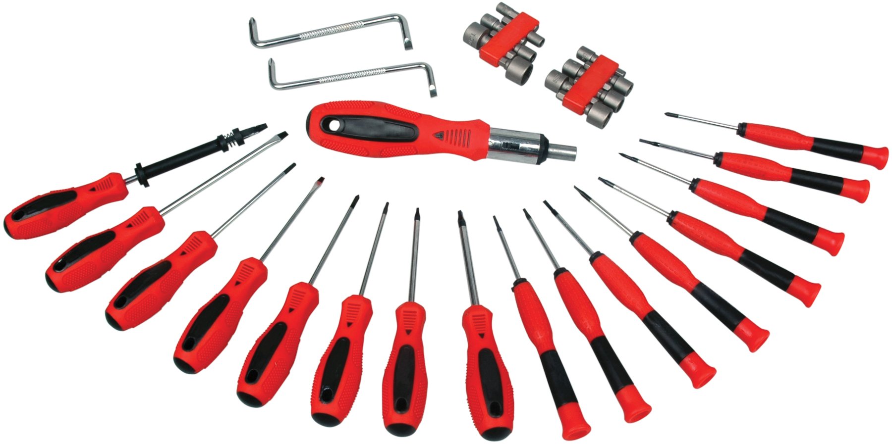 Screwdriver Set Performance Tool W1721 with Chrome Vanadium Blades, Magnetic Tips, and Zippered Organizing Pouch, Red (100-Piece)