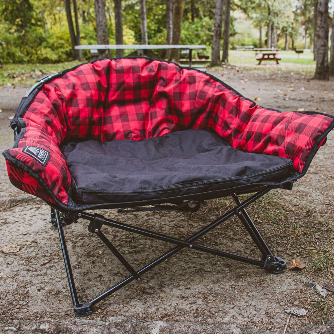 Kuma Dog Lazy Bed RED Plaid