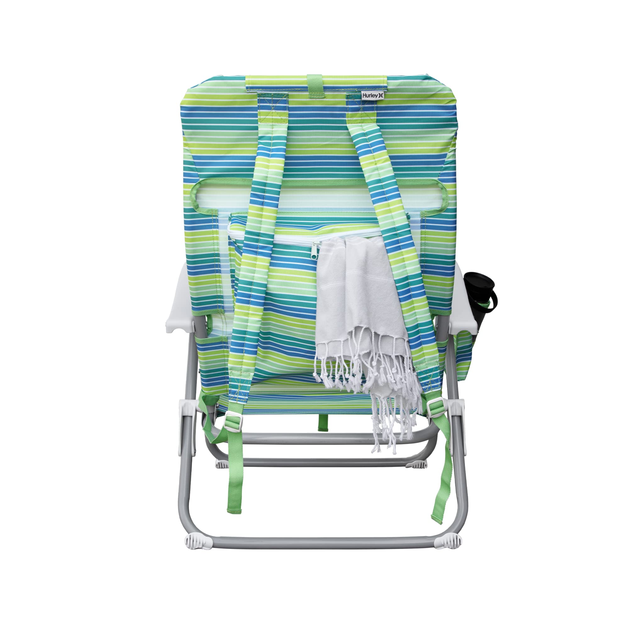 Hurley Beach Outdoor Standard Backpack Chair, One Size, Limeade