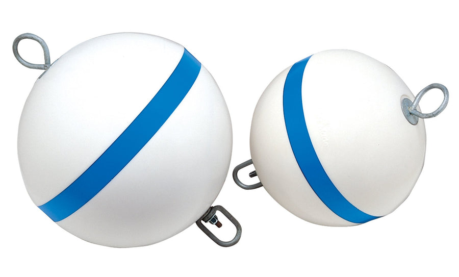 Sur-Moor Traditional Boat Mooring Buoy, Taylor Made Products 22170, Blue Stripe, 12 inch, White