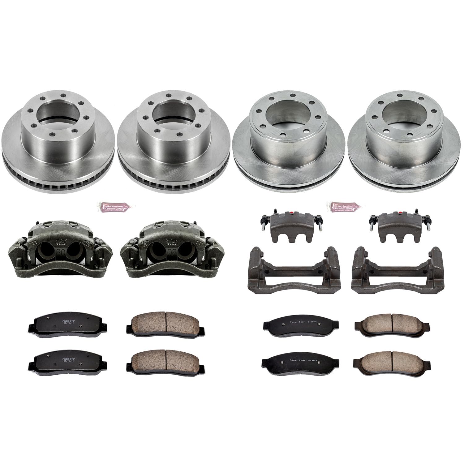 Power Stop Autospecialty KCOE5459 1-Click OE Replacement Brake Kit with Calipers For Ford F-250 Super Duty 2009-2010 [Model Specific]