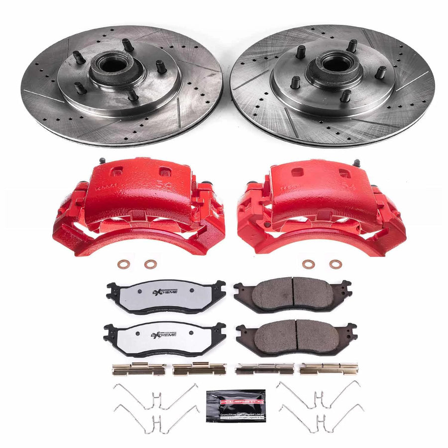 Power Stop Z36 Truck & Tow KC4578-36 Front Brake Kit-Brake Rotors, Brake Pads & Calipers For Ford E-150 2004-2006, Ford E-150 Club Wagon 2004-2005 [Model Specific]
