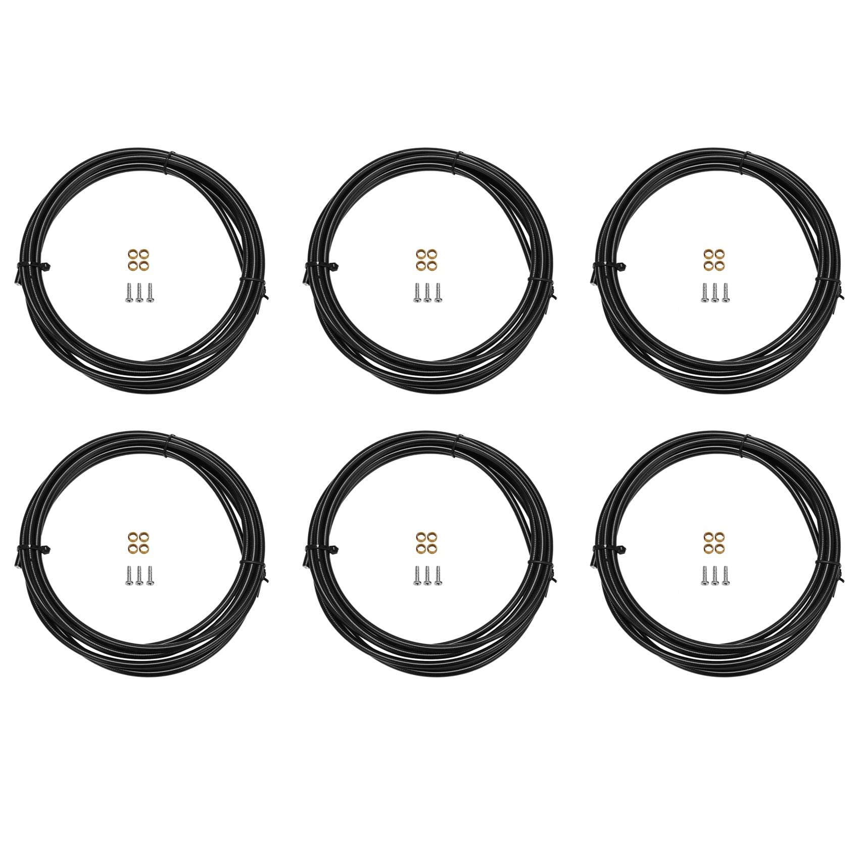 6X BH90 Bike Brake Hose Hydraulic Disc Brake Tube camister 2.5M Connector Insert Olive Set