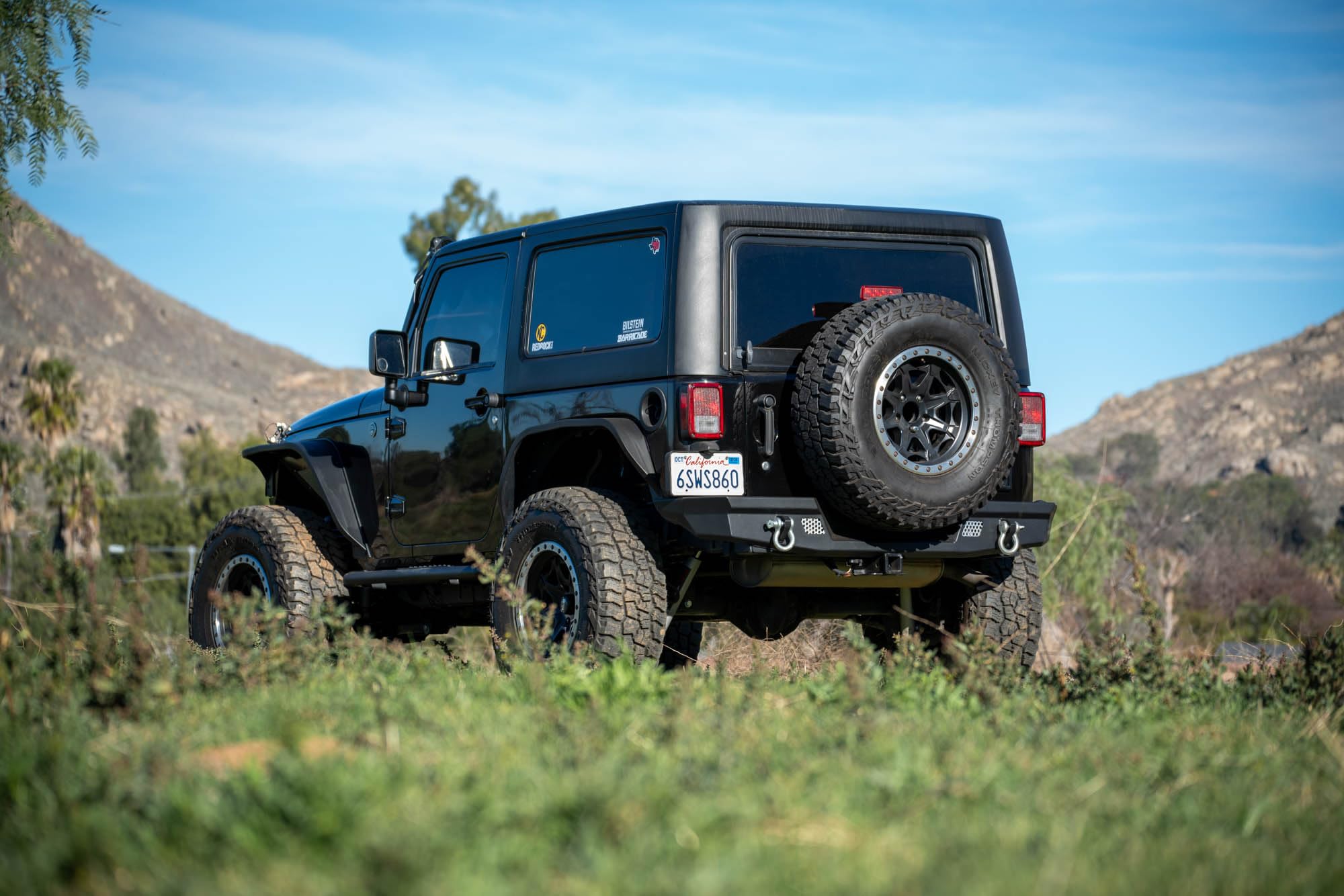 MTO Series DV8 Offroad Rear Bumper for the 2007-2018 Jeep Wrangler JK | Jeep Full-Width Rear Bumper | Mounts for (2) 3” Light Pods | Fits up to 37” Spare Tire (Max 4.5” Backspacing Wheels)