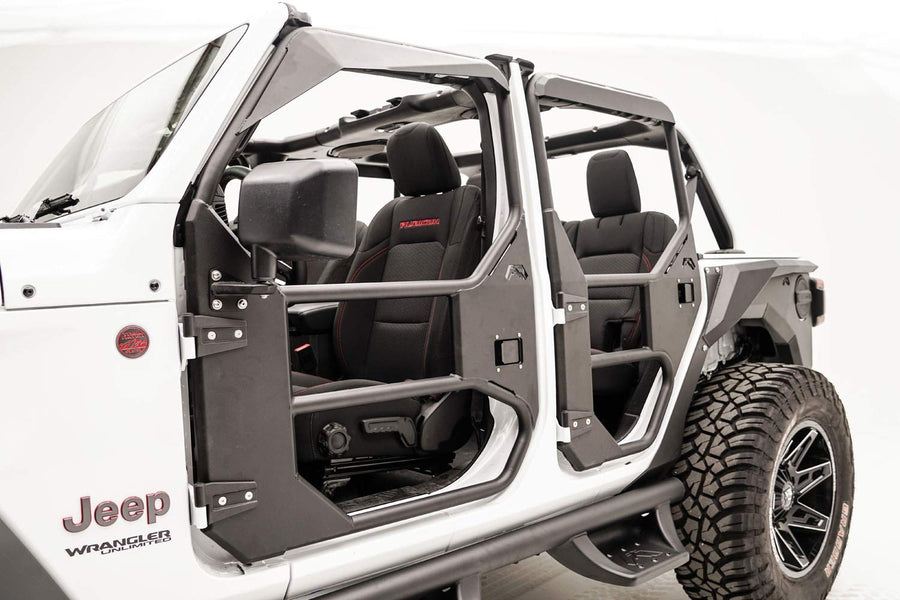 18-C Jeep Jl Fab Fours Rear Full Tube Doors Bare Steel