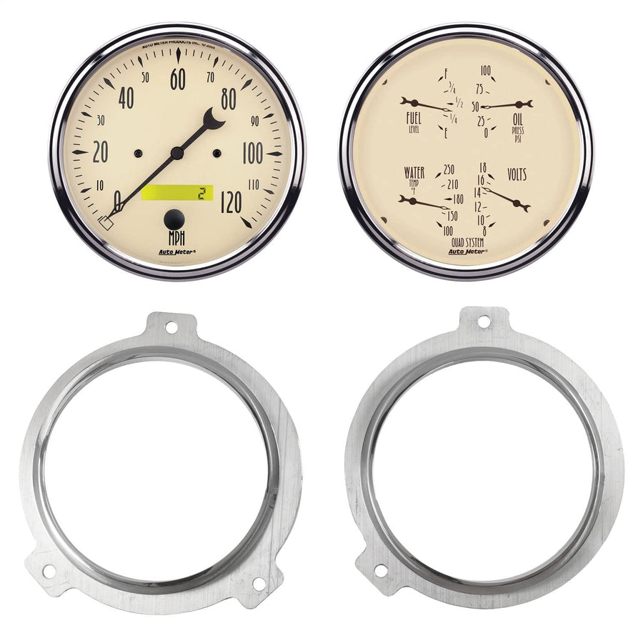 AutoMeter Dash Kit Direct Fit, 2 Pc, Chevy Car 51-52, 2 X 5, Antique Beige (7038-02)