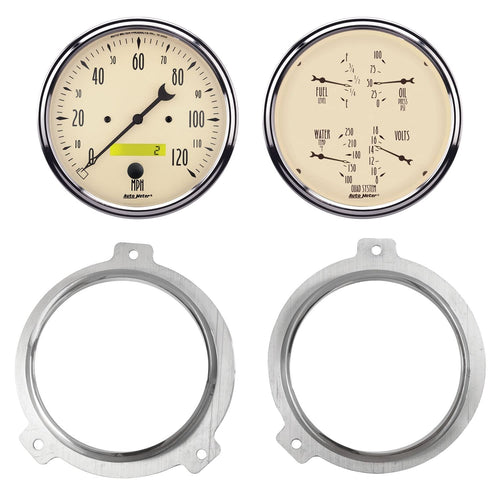 AutoMeter Dash Kit Direct Fit, 2 Pc, Chevy Car 51-52, 2 X 5, Antique Beige (7038-02)