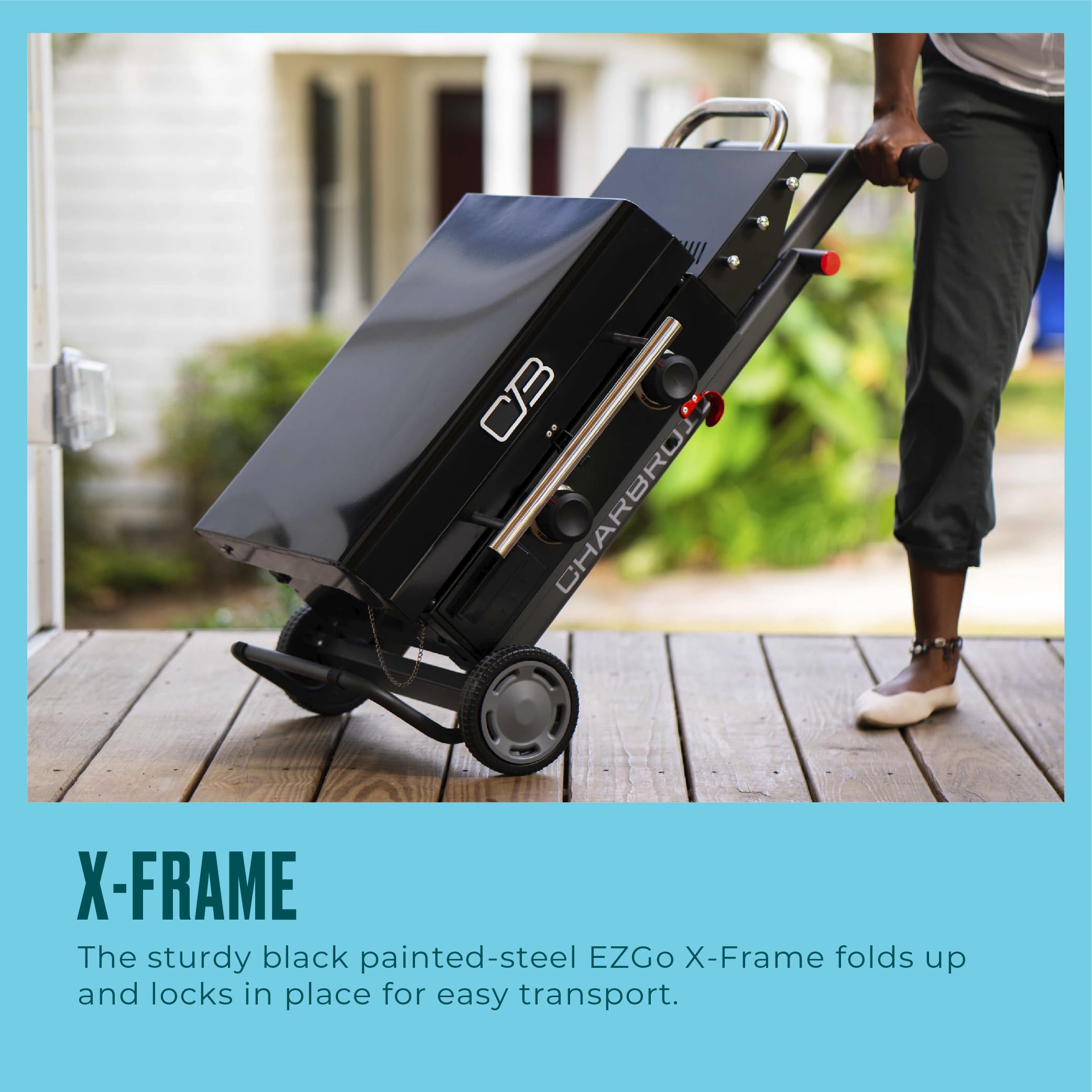 22" Charbroil® Performance Series™ Folding Cart 2-Burner Portable Propane Gas Griddle, Black - 463711223