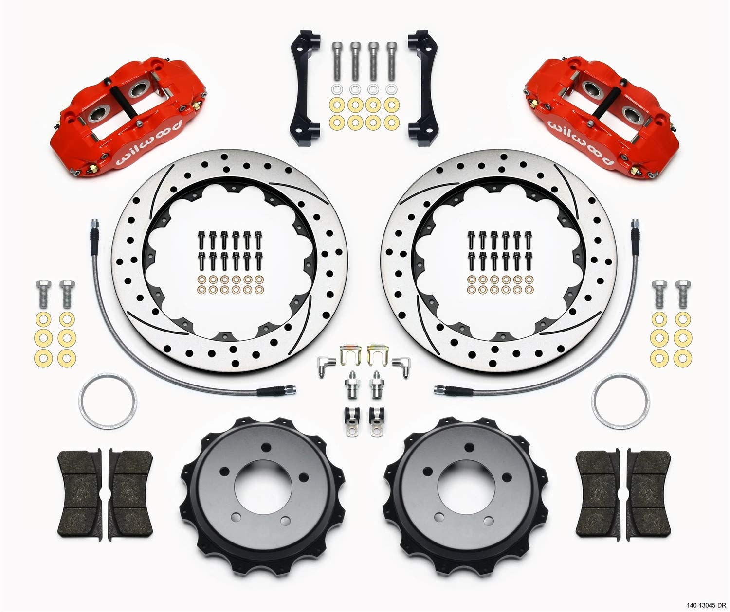 Rear FNSL4R Kit,12.88", Drilled, Red