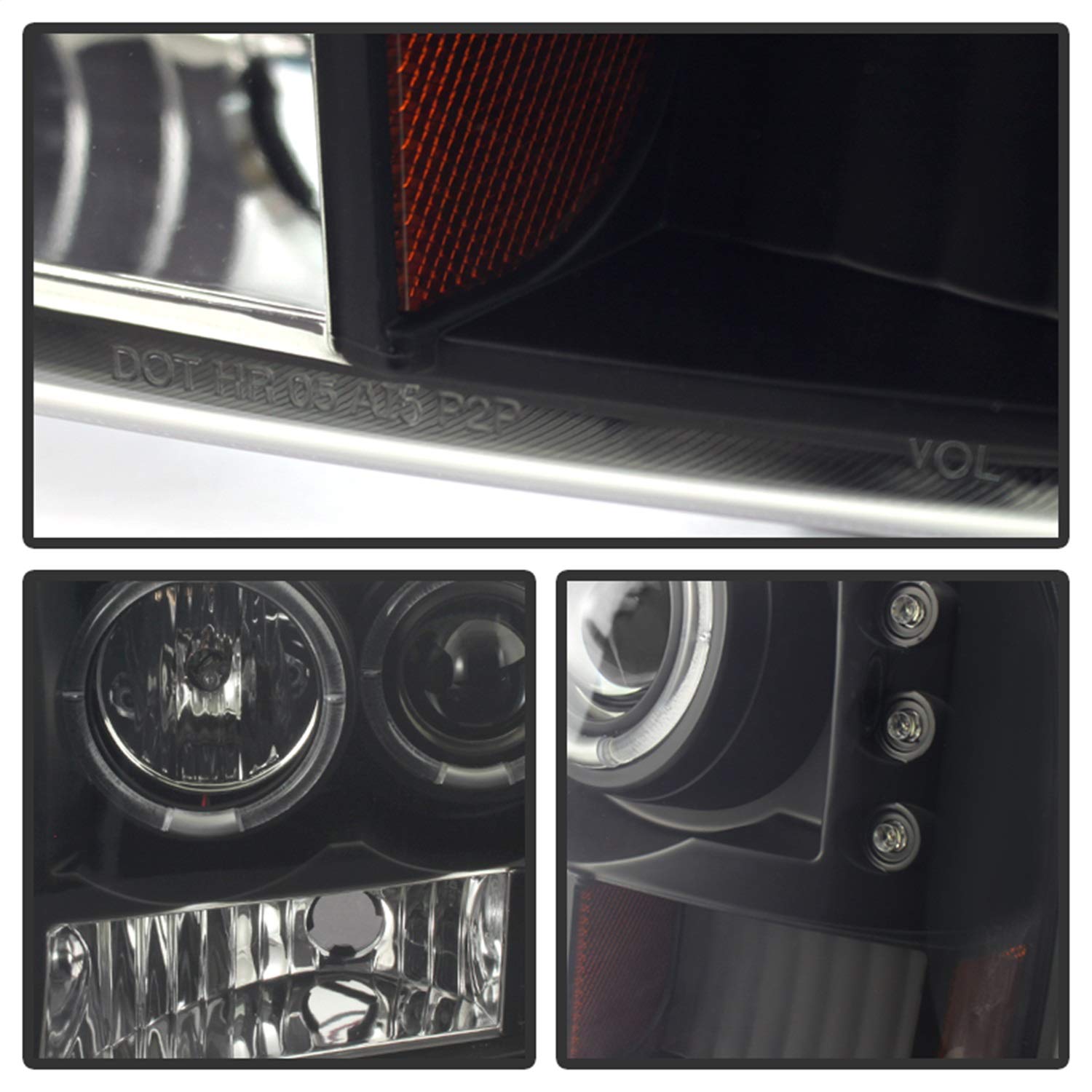 Auto Spyder 5078452 LED Halo Projector Headlights Black/Smoked