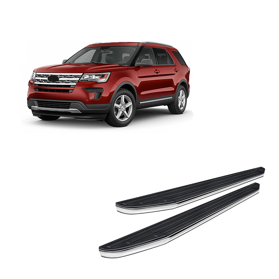 Premium Black Horse Running Boards Black Compatible with 2011-2019 Ford Explorer-PR-FREX