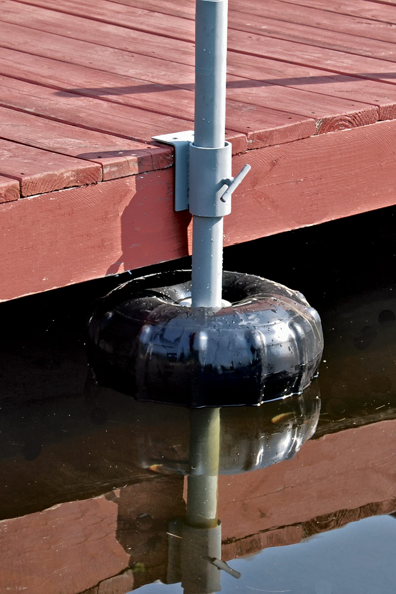 14" Taylor Made Black Dock Post Wheel with Heavy-Duty Marine-Grade Vinyl, Wear-Resistant Center Axle Bushing - 2020108500