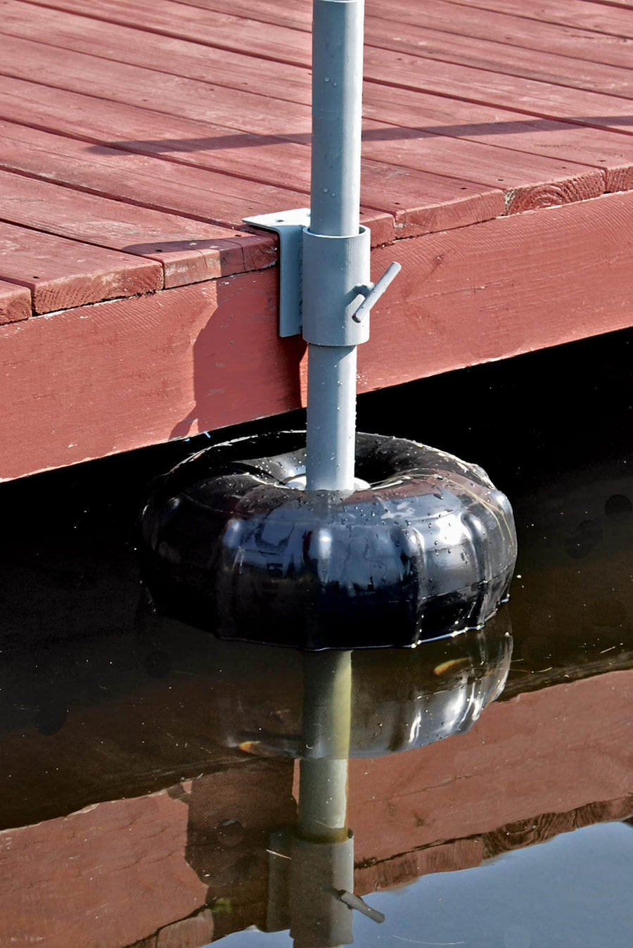 14" Taylor Made Black Dock Post Wheel with Heavy-Duty Marine-Grade Vinyl, Wear-Resistant Center Axle Bushing - 2020108500