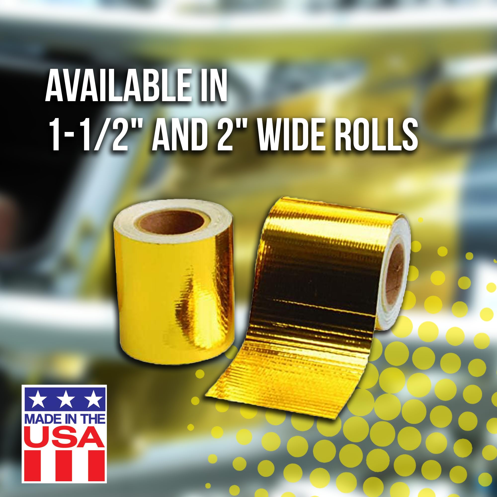 Reflect-A-Gold 2" x 15' High-Temperature Design Engineering 10396, Inc. Reflective, Adhesive-Backed, Insulation Tape/Wrap. Made in America.