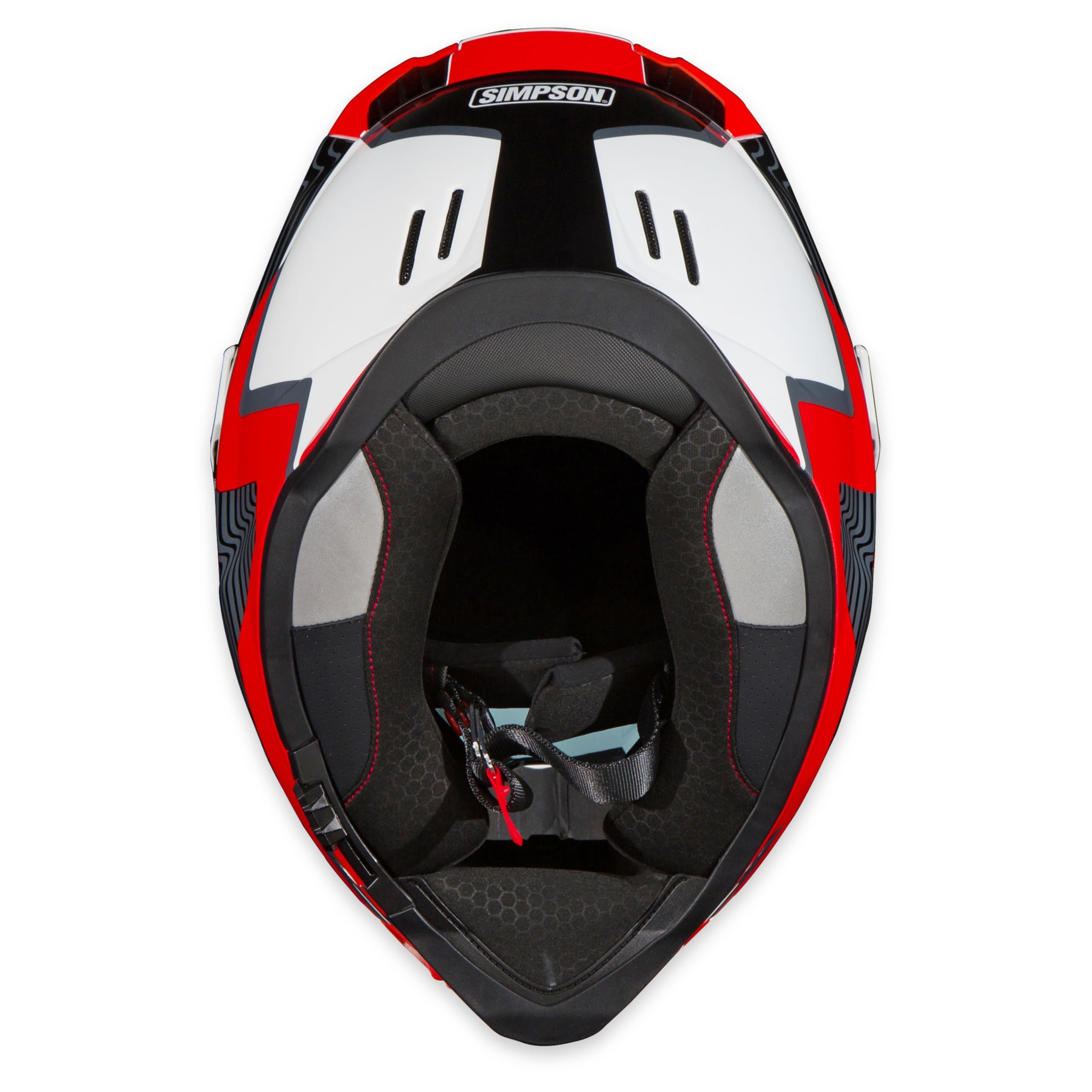 Mojave Red Simpson Xcursion Bandit Motorcycle Helmet - XS | Off Road Dirt Bike UTV Motocross ATV | Full Face | Removable Peak | Clear Pinlock Anti-Fog Visor Shield | DOT ECE Certified (XBMWRGXS)