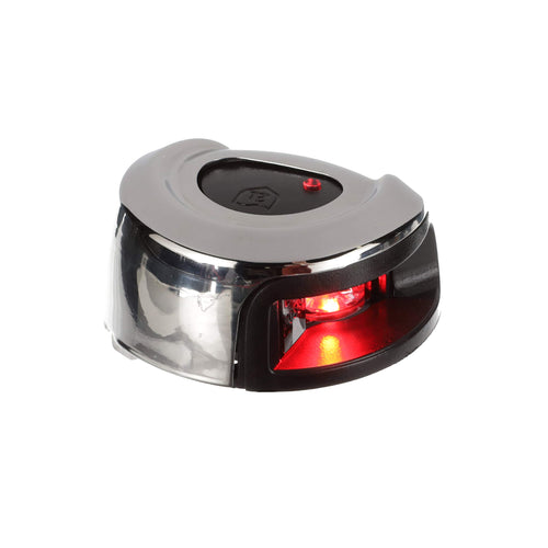 LightArmor Attwood NV2012SSR-7 2-Mile Navigation Deck Mount Sidelight, Red LED Lighting, Round Stainless Housing