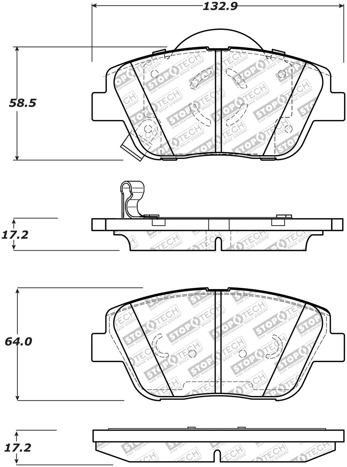 Brake Pads StopTech 305.14440 Street Select with Hardware