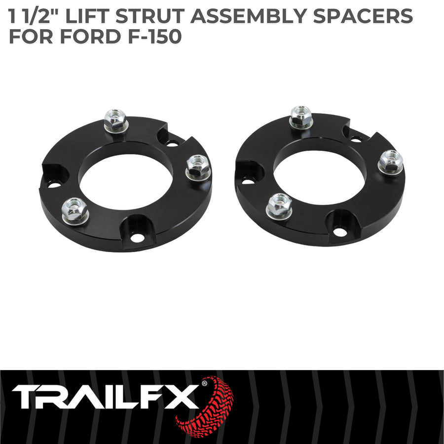 TrailFX F15LL2 Leveling Kit for Ford F-150 2015-2024 Billet Aluminum 1.5 Inch Strut Spacer Includes Installation Hardware