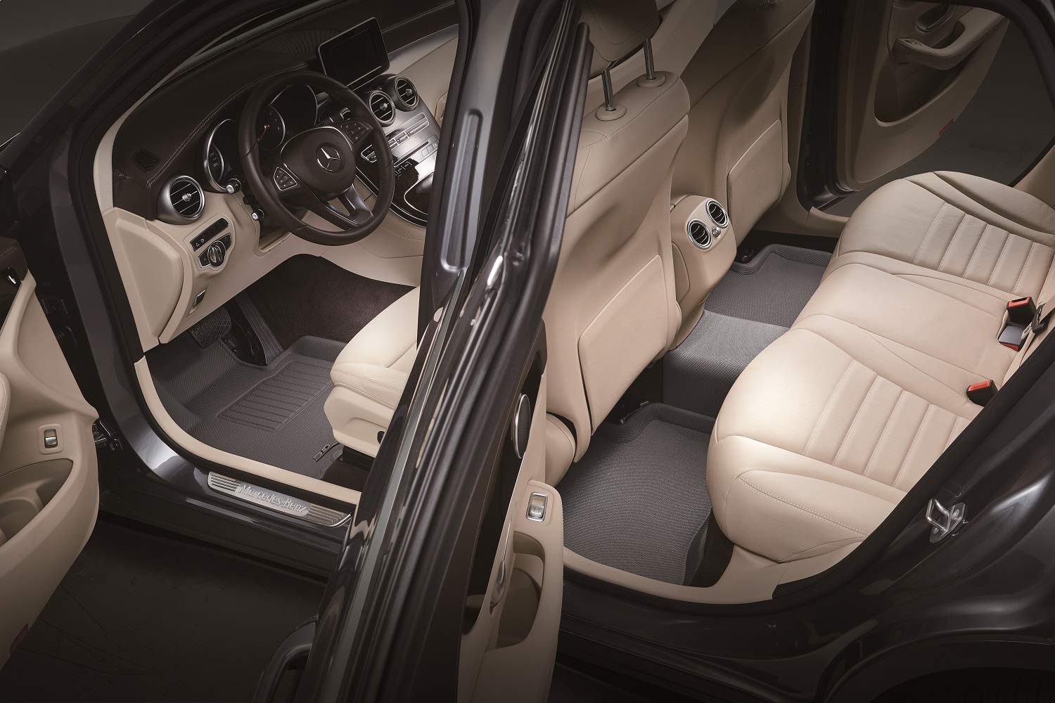 3D MAXpider Kagu Custom Fit Floor Mat (Gray) for 2019-2021 GMC/Chevrolet Sierra/Silverado 1500 Crew - 1ST Row 2ND Row