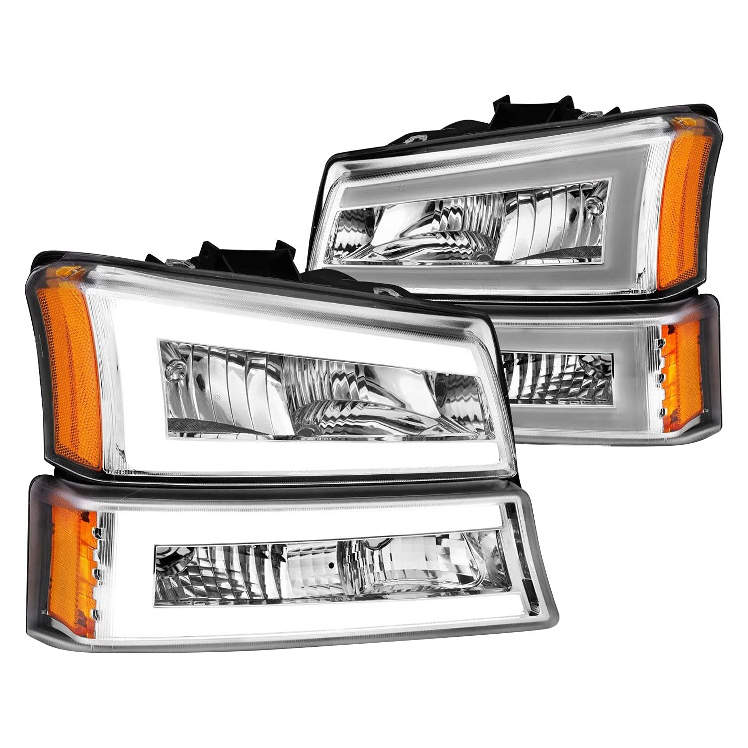 111502 Anzo, Usa Crystal Headlights fits Chevrolet Avalanche 1500, Clear