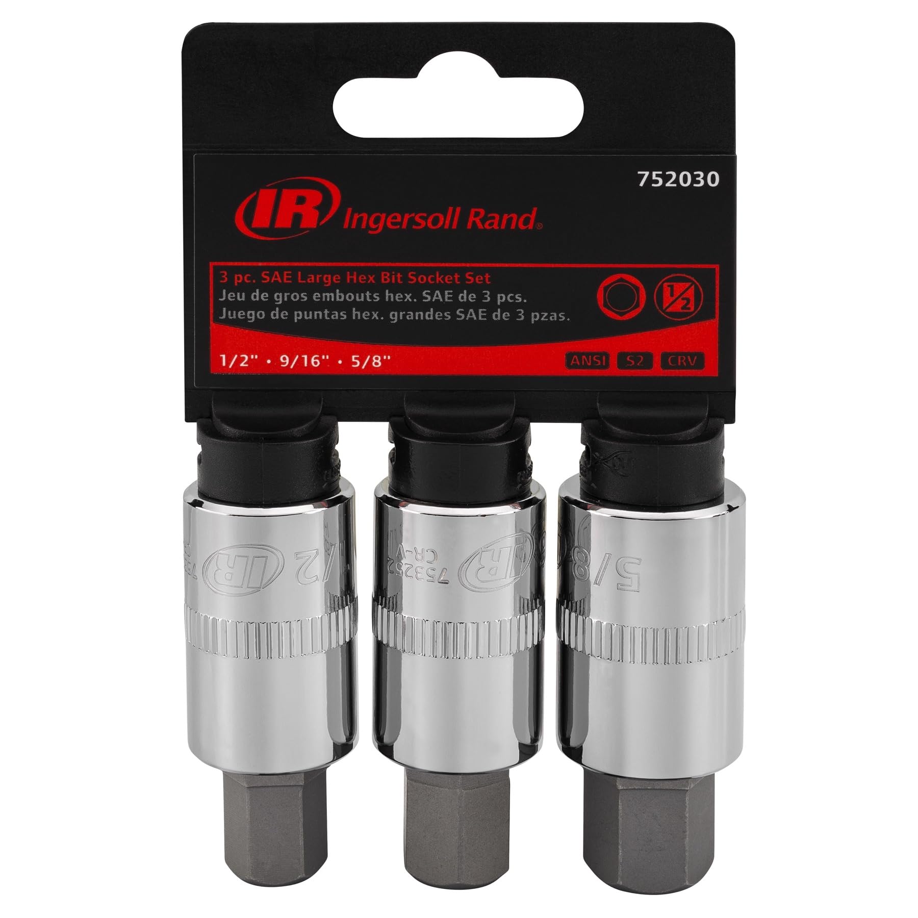Ingersoll Rand 1/2 in. Drive Hex Bit Socket Set - 3 Pc. SAE- 752030