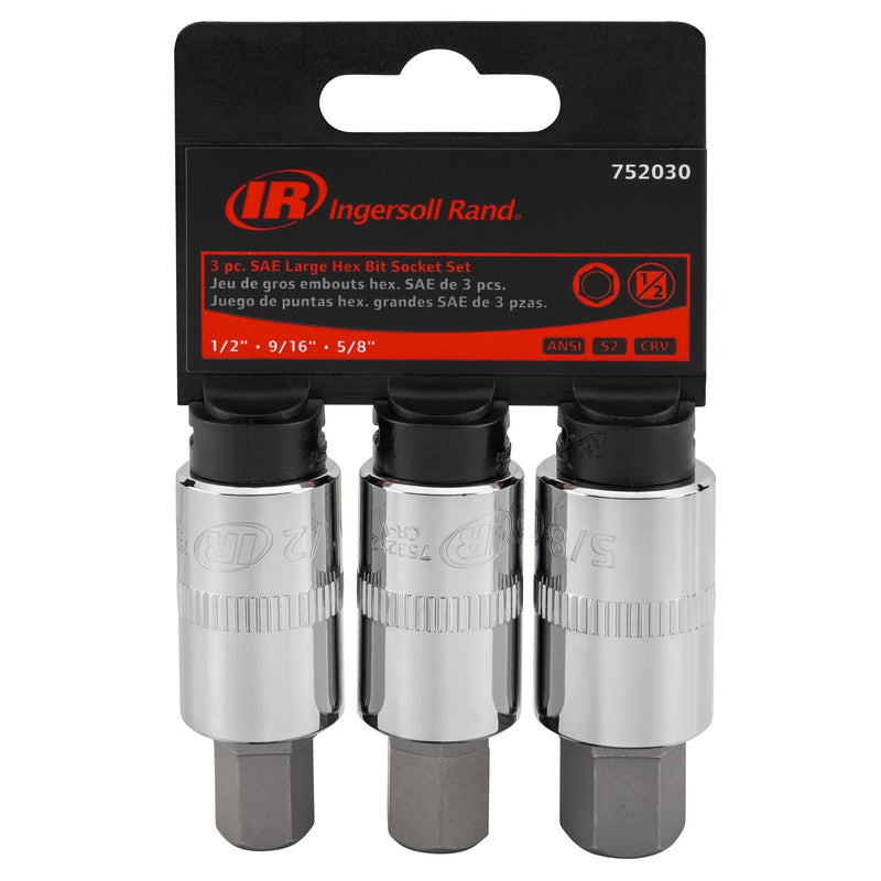 Ingersoll Rand 1/2 in. Drive Hex Bit Socket Set - 3 Pc. SAE- 752030