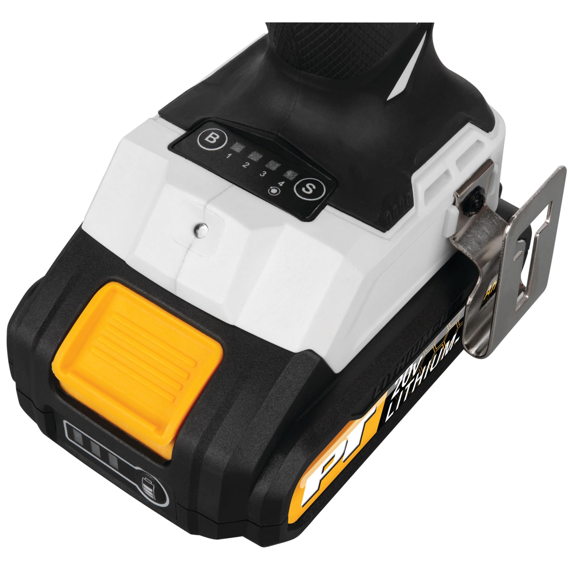 20V Li-Ion Performance Tool W7720 1/2-Inch Brushless Impact Wrench: 295 ft-lb Torque, 4-Speed Torque Settings, Auto-Stop Function, Reversible, LED Light, Quick Charger, White/Black