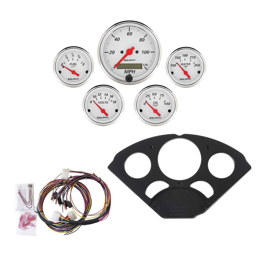 Gauge Kit AutoMeter 7055-AW, 5 Pc, Chevy 55-56, Mph/Fuel/Oilp/Wtmp/Bat, Aw