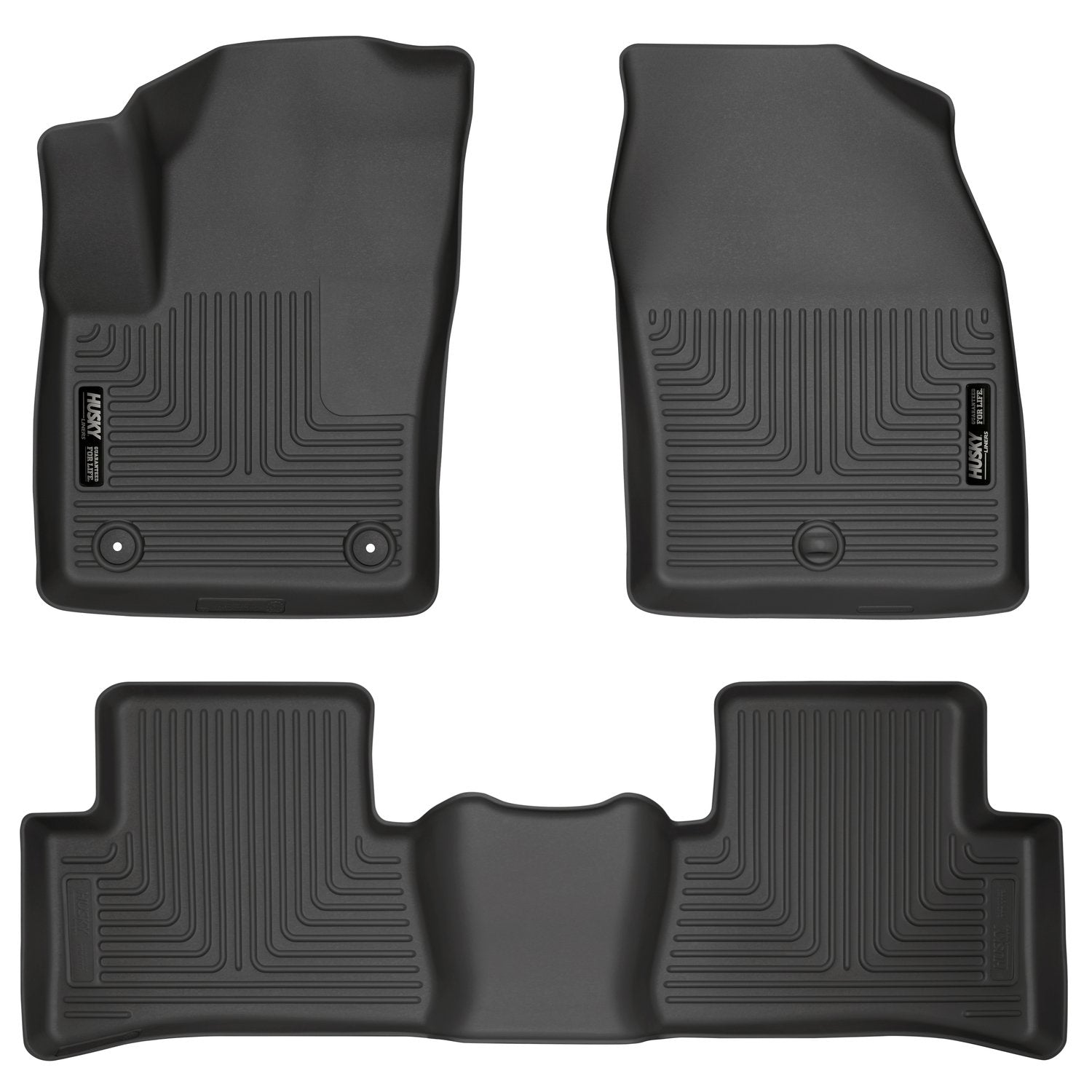 Weatherbeater Husky Liners Floor Mats | Fits 2018 - 2021 Toyota C-HR | Front & 2nd Row, 3-pc Black - 95651
