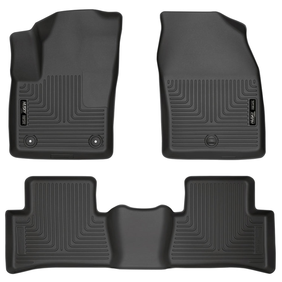 Weatherbeater Husky Liners Floor Mats | Fits 2018 - 2021 Toyota C-HR | Front & 2nd Row, 3-pc Black - 95651
