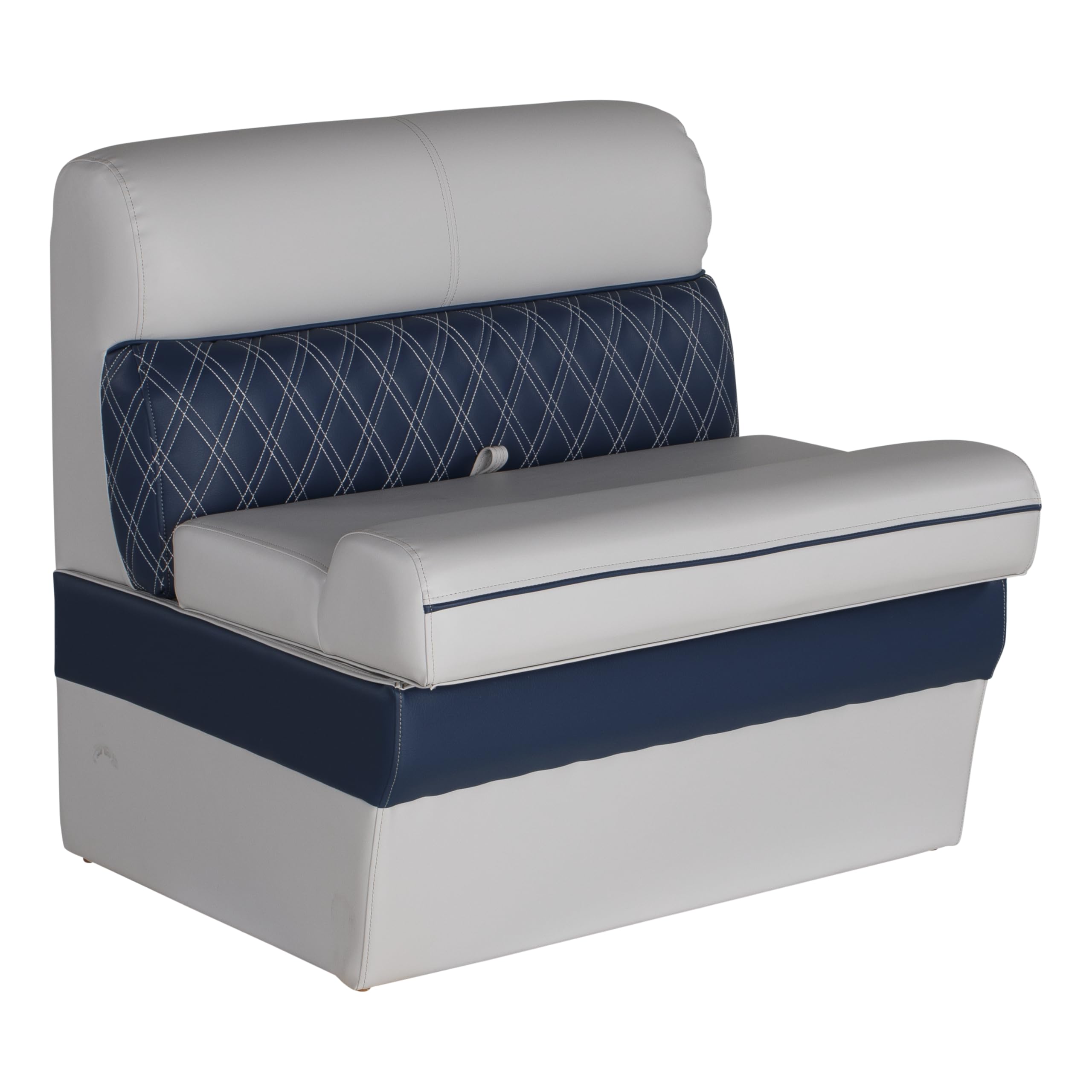30" Lippert Sunset Collection Straight Pontoon Bench Seat, Contoured Foam Cushioning, Durable Marine-Grade Vinyl, Built-In Dry Storage, Poly Frame, 30"L x 28"W x 30"H - 2024021584