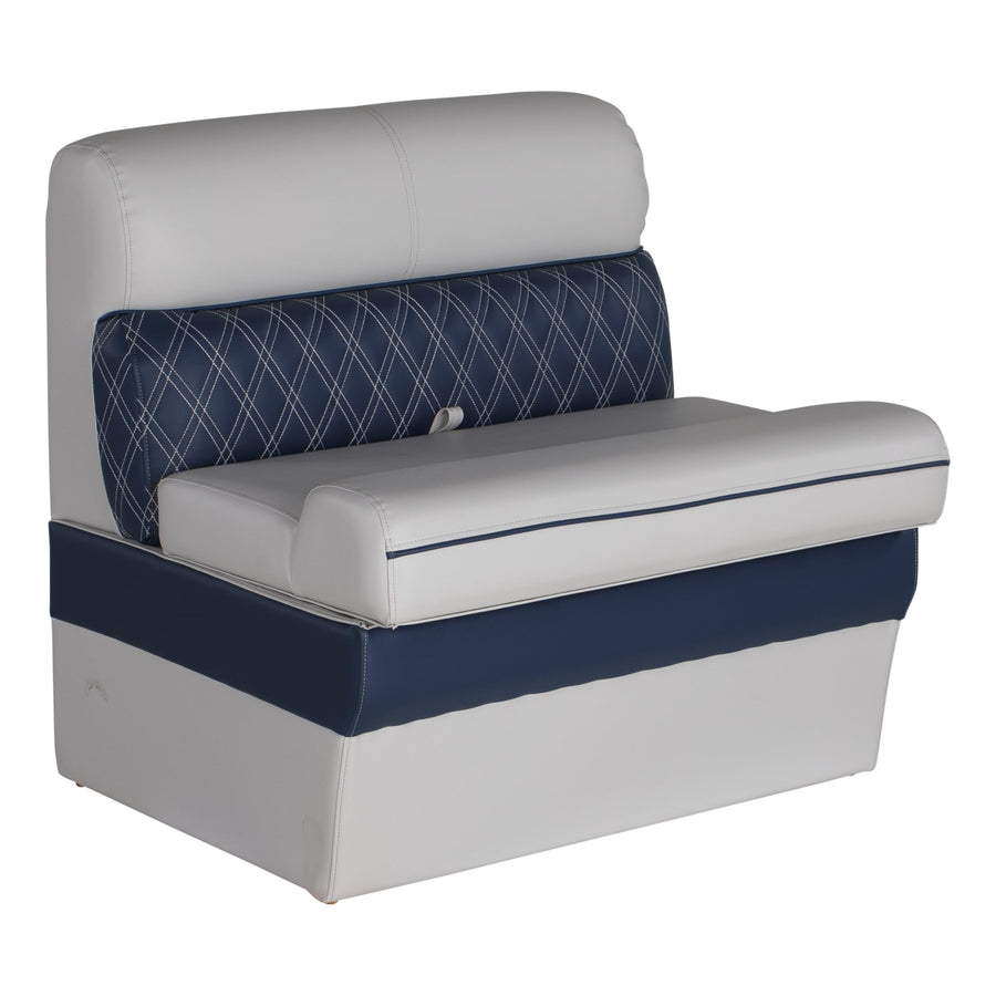 30" Lippert Sunset Collection Straight Pontoon Bench Seat, Contoured Foam Cushioning, Durable Marine-Grade Vinyl, Built-In Dry Storage, Poly Frame, 30"L x 28"W x 30"H - 2024021584