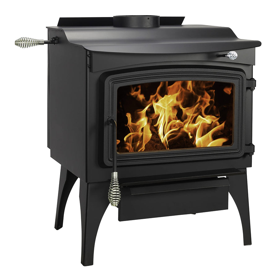 1,800 Sq. Ft. Pleasant Hearth Wood Stove with Stainless Steel Ash Lip and Blower