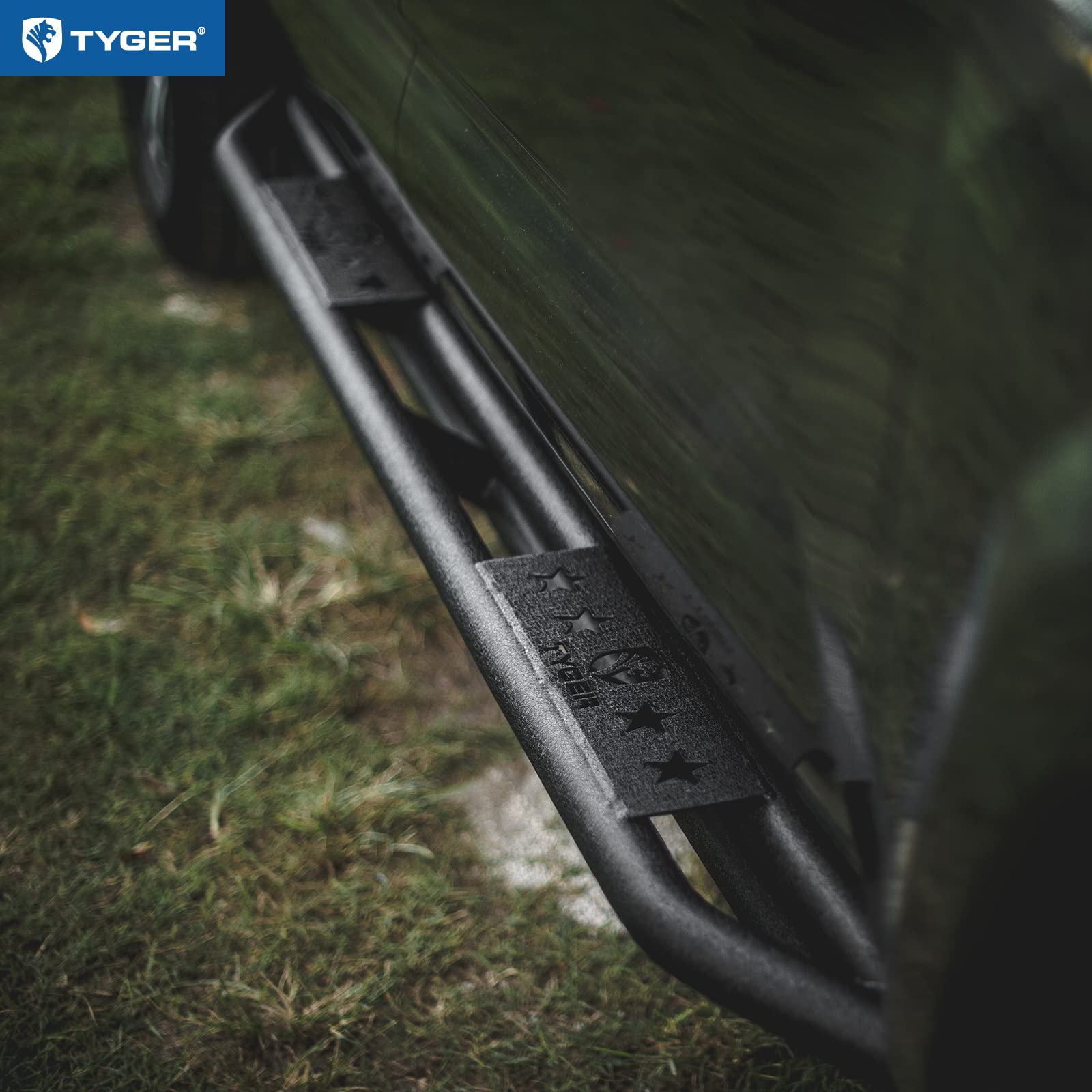 Tyger Auto Compatible Star Armor with 2005-2023 Toyota Tacoma | Double Cab | TG-AM2T20048 | Side Step Rails Nerf Bars Running Boards
