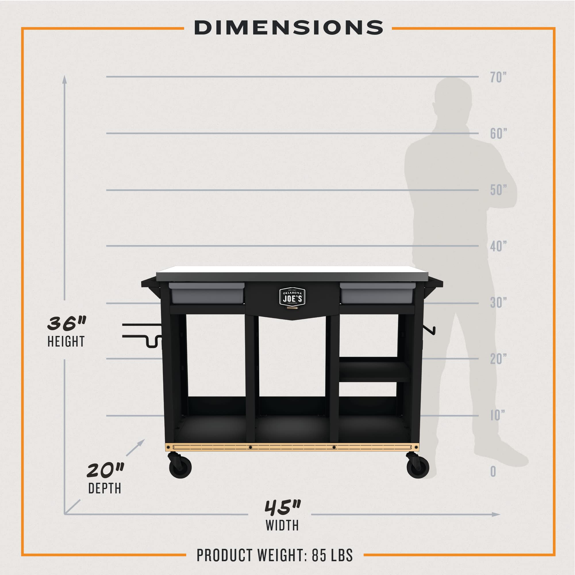 Workstation DLX Oklahoma Joe's Prep & Storage Cart - 23252169