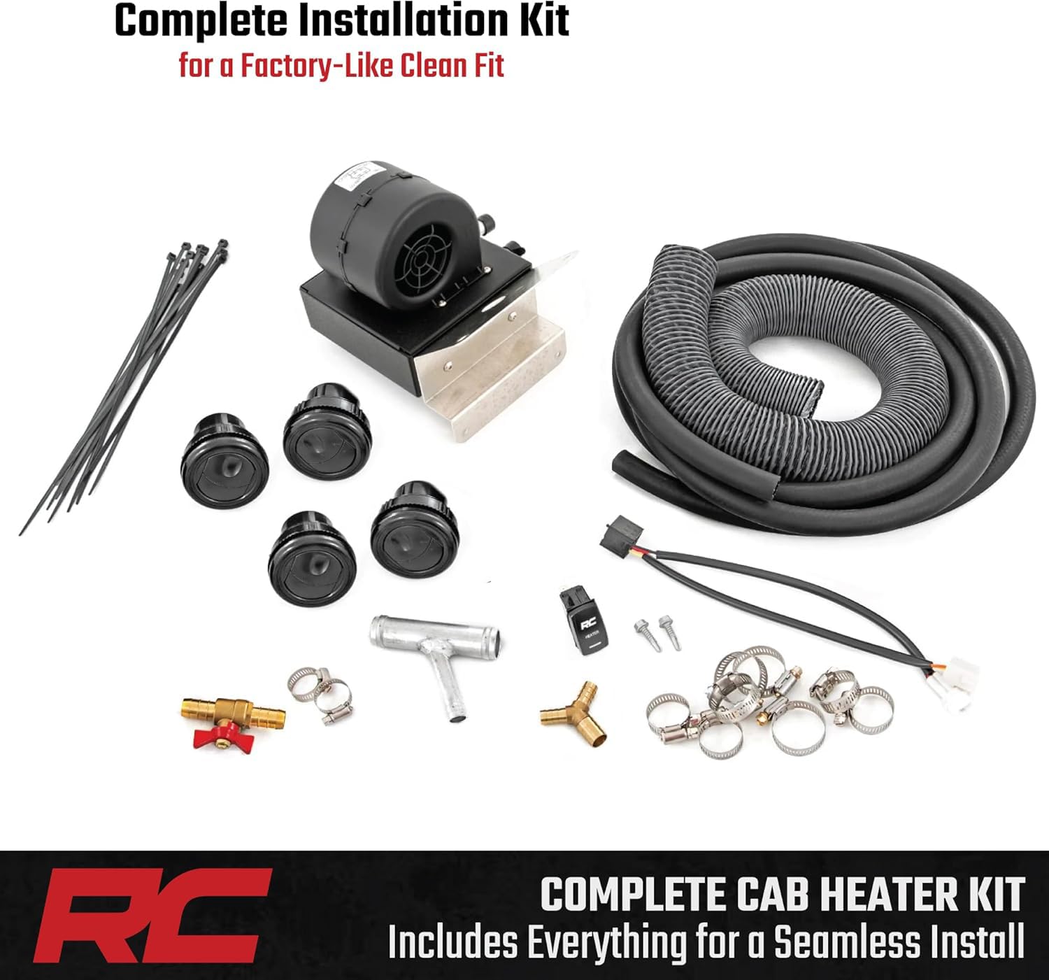 Cab Heater Rough Country for Polaris General XP 4 & XP 1000-16,000 BTU UTV Heater Kit with Fast Cabin Warm-Up & Defrost, Complete Install Kit, Factory-Like Fit