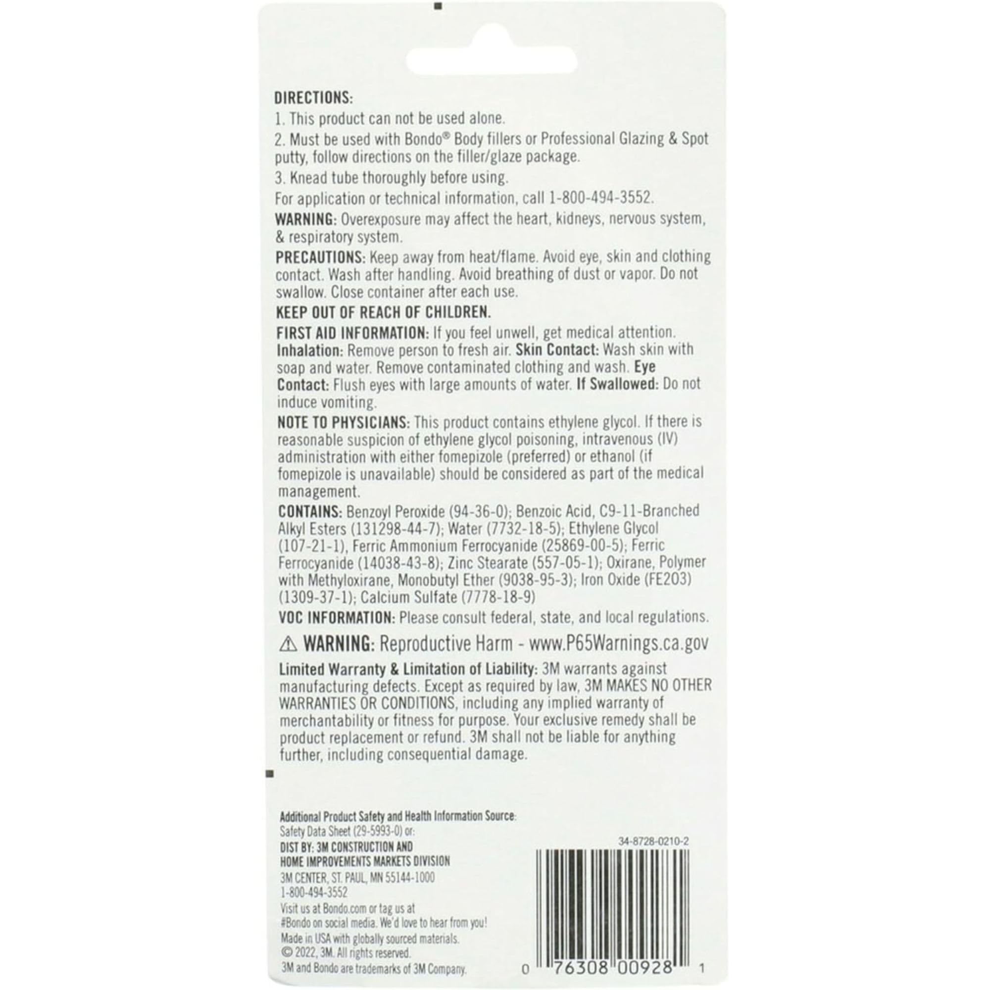 Cream Hardener Bondo 2.75 oz.