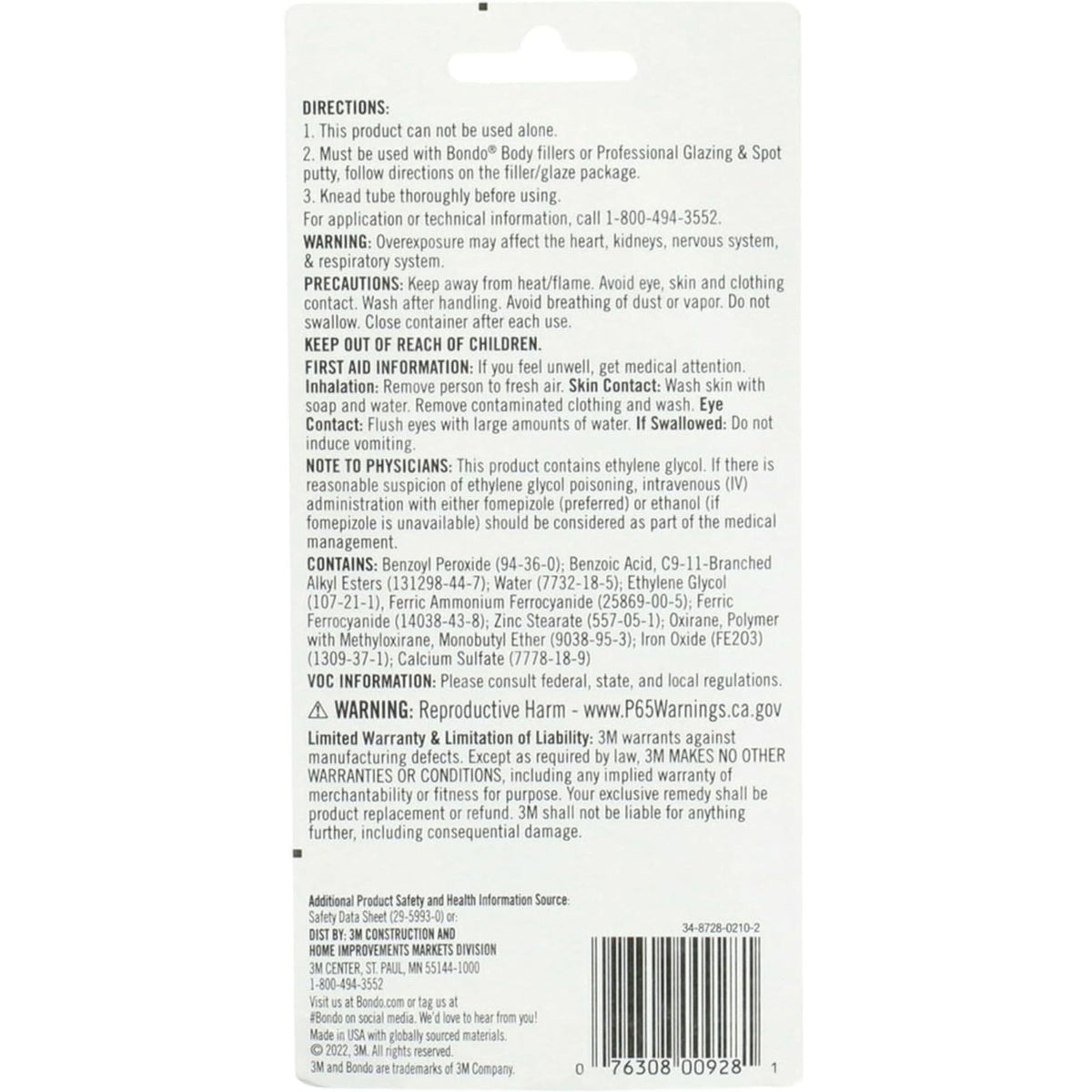 Cream Hardener Bondo 2.75 oz.