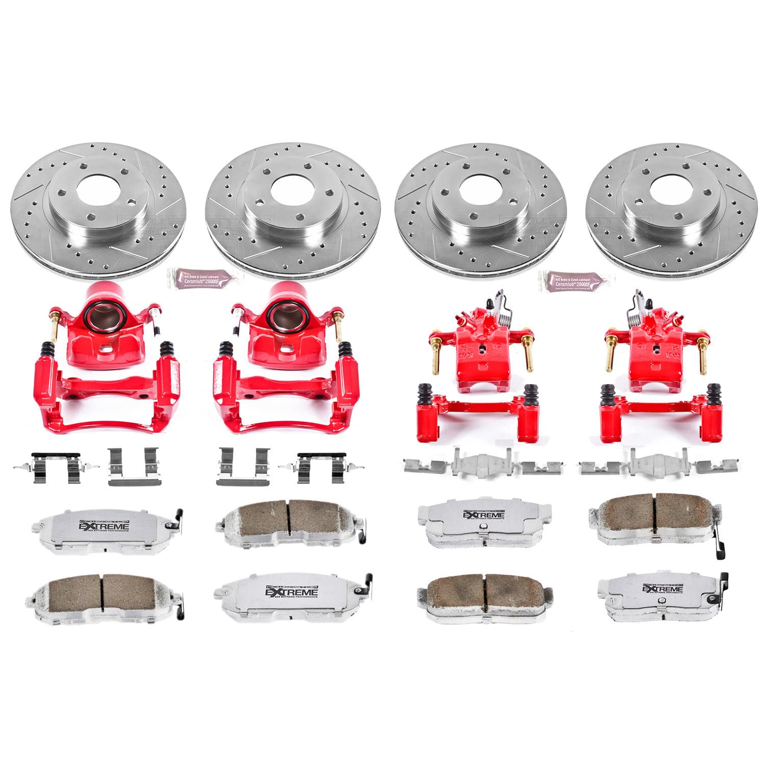 Power Stop Z26 KC2704-26 Front & Rear Street Warrior Brake Kit Nissan For Nissan Maxima 2000-2001 [Model Specific]