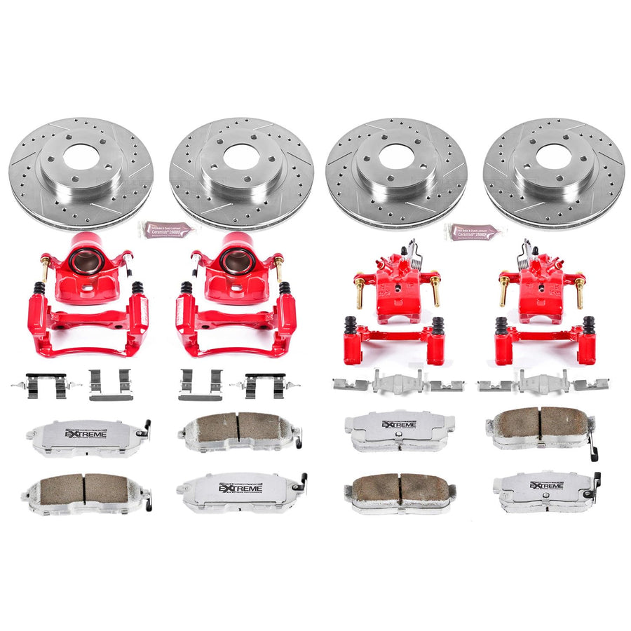 Power Stop Z26 KC2704-26 Front & Rear Street Warrior Brake Kit Nissan For Nissan Maxima 2000-2001 [Model Specific]
